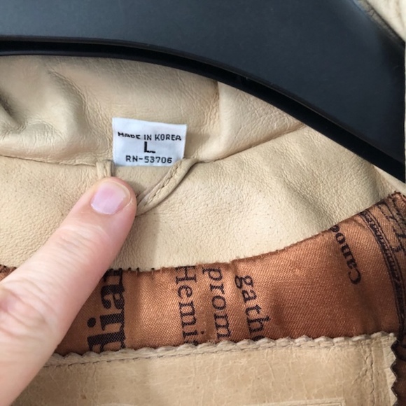 Vintage Leather Tassel Jacket - Tan - Picture 16 of 16